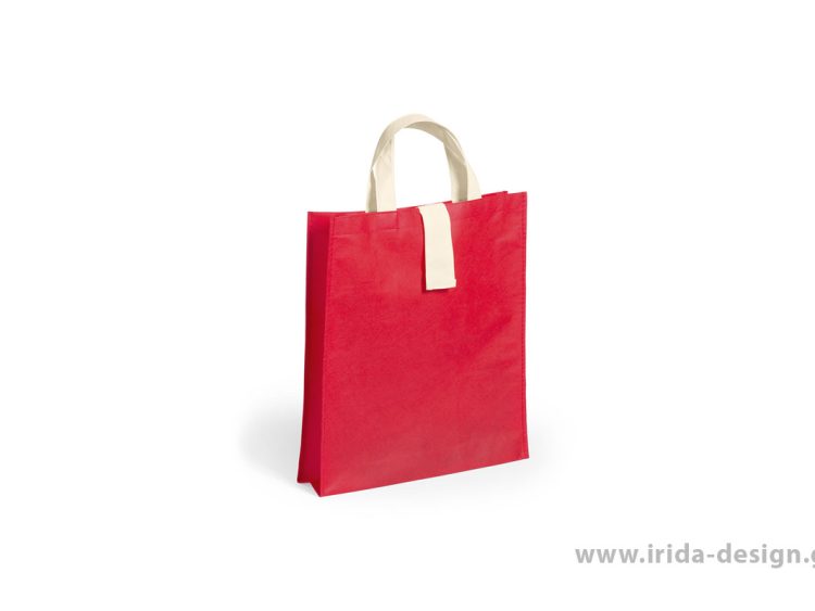 Τσάντα Non Woven χρωματιστή με μπεζ χερούλι