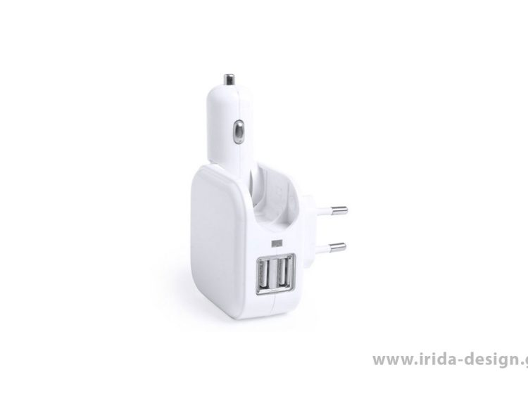 Φορτιστής USB με Βύσμα Τοίχου και Αναπτήρα Αυτοκινήτου