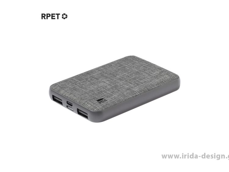 Power Bank 5000mAh με Θύρα USB και Type C, από RPET