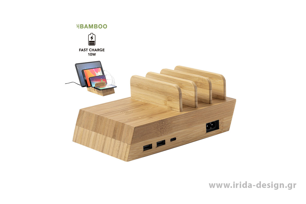 Σταθμός Φόρτισης 10W 4 Συσκευών με 2 USB και 1 Type C