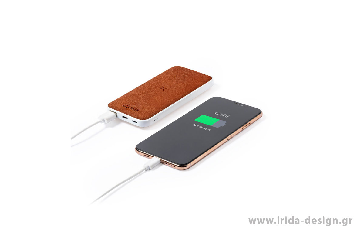 Powerbank 8000 mAh με Ασύρματη Φόρτιση από Ανακυκλωμένο Δέρμα