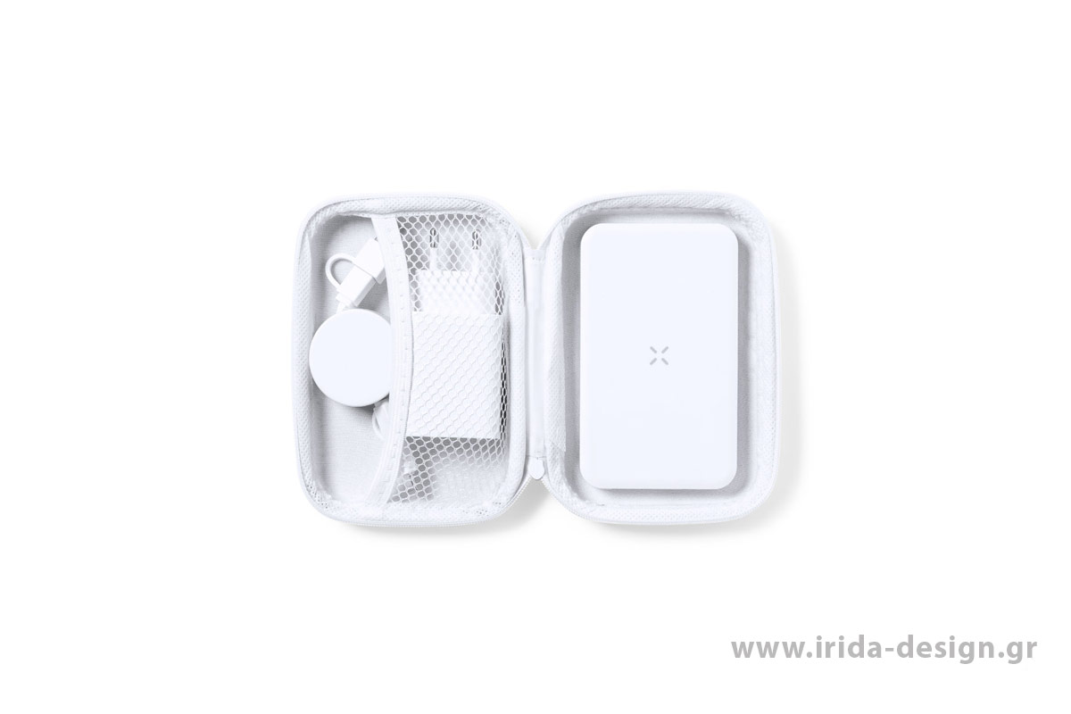 Σετ Powerbank 4000 mAh με Ασύρματη Φόρτιση, Επεκτεινόμενο Καλώδιο και Φορτιστής Πρίζας
