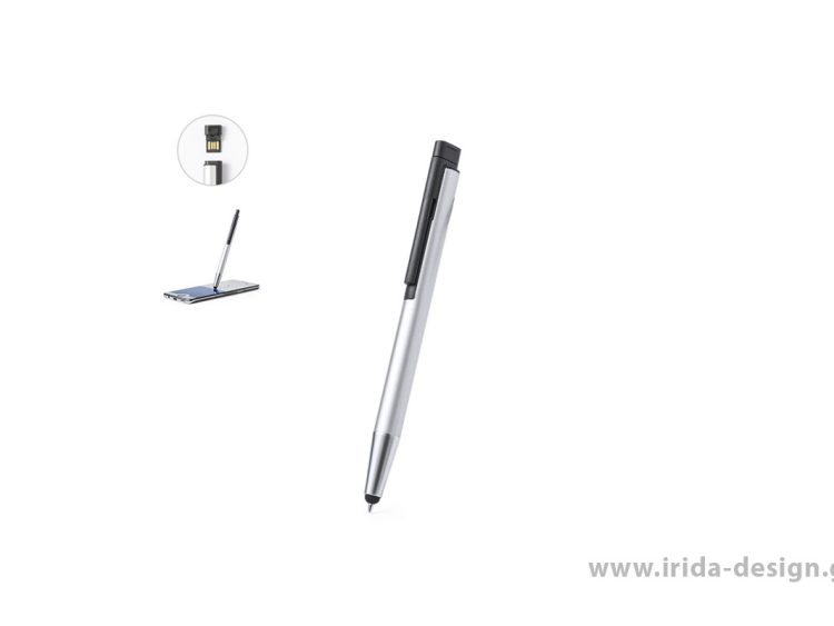 Μεταλλικό Στυλό Ballpoint Αφής με Memory Stick 16GB σε Ασημί Χρώμα