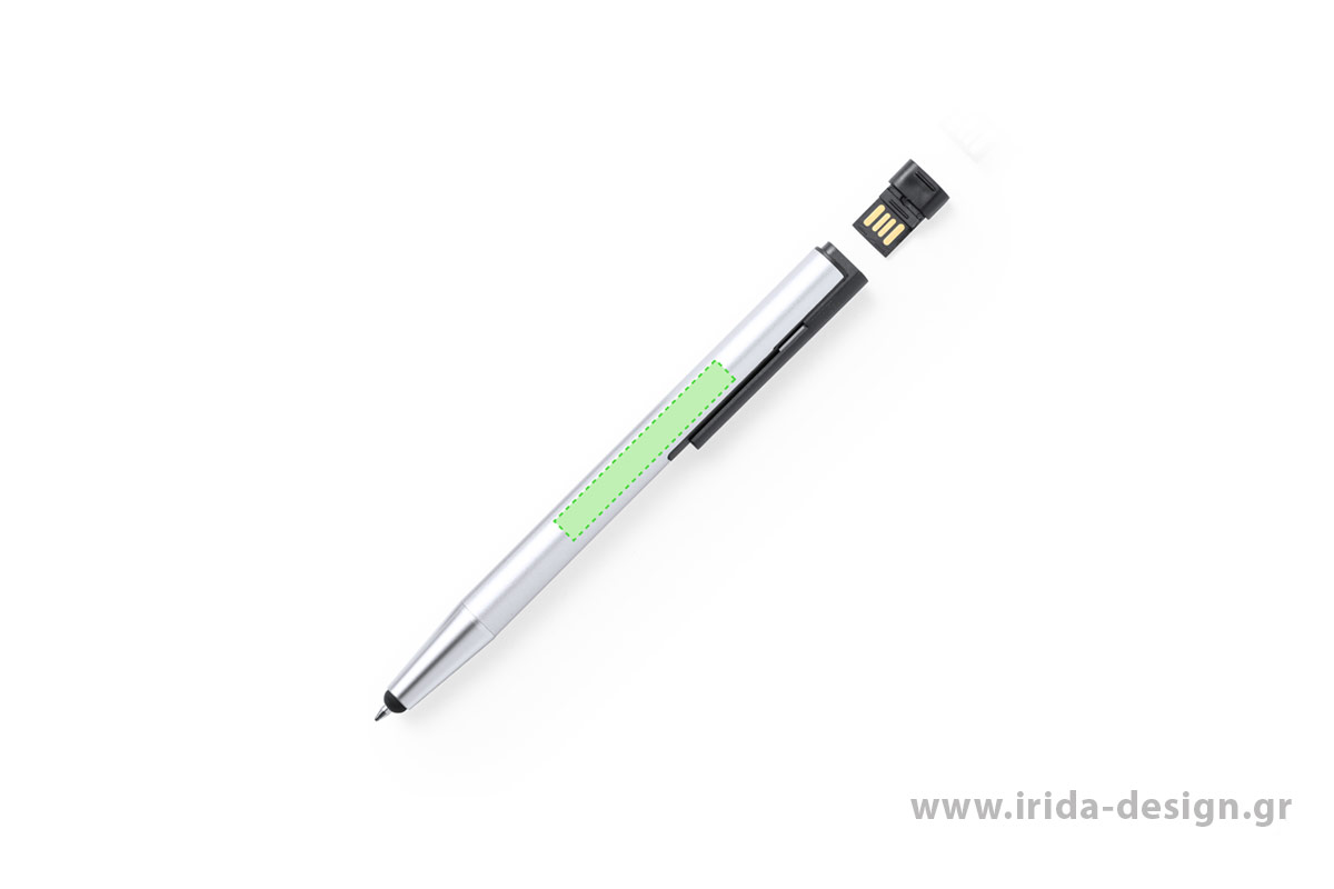 Μεταλλικό Στυλό Ballpoint Αφής με Memory Stick 16GB σε Ασημί Χρώμα
