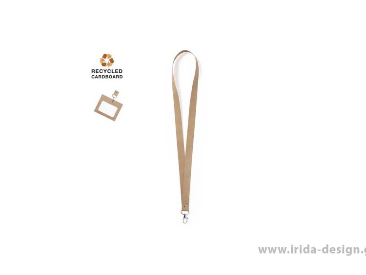Κορδόνι Λαιμού Lanyard από Ανακυκλωμένο Χαρτόνι με Καραμπίνερ