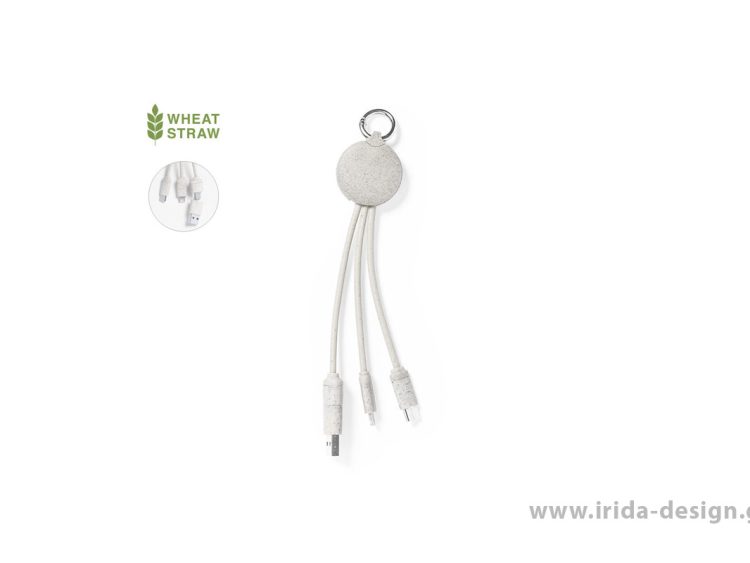 Καλώδιο Φόρτισης Type-C/micro USB/Lightning από Άχυρο Σίτου και ABS