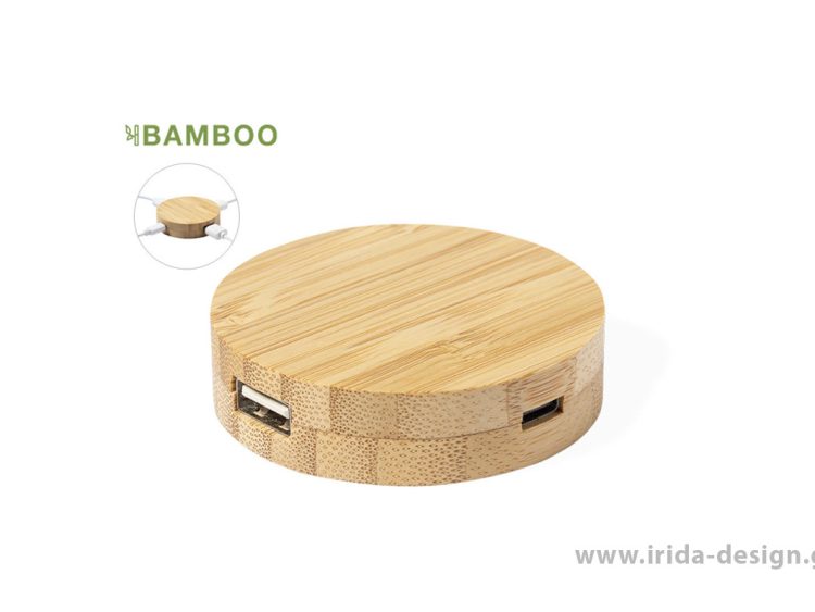 USB Hub 2.0 3 Θέσεων USB και Type-C από Μπαμπού