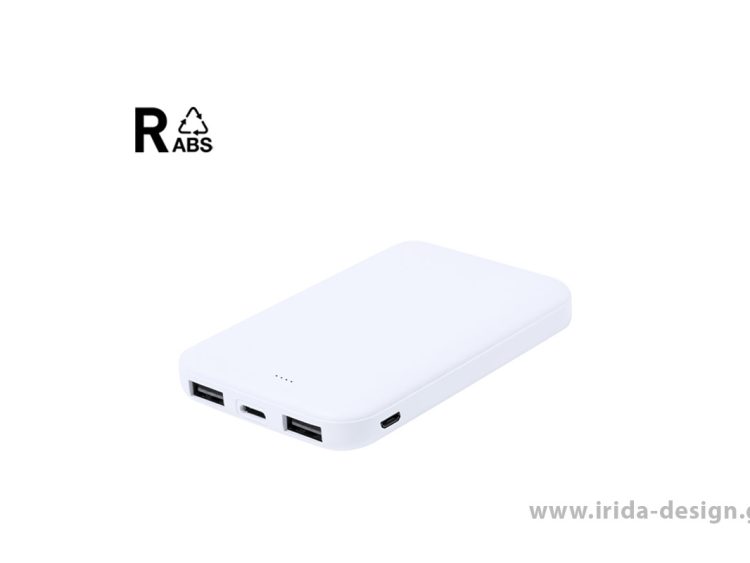 Powerbank 5000mAh USB-C Λευκό από Ανακυκλωμένο ABS