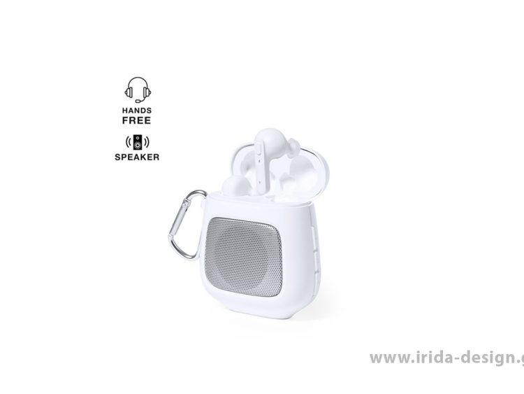 Ασύρματα Ακουστικά Bluetooth Ψείρες με Βάση Ηχείο και Γάντζο Καραμπίνερ