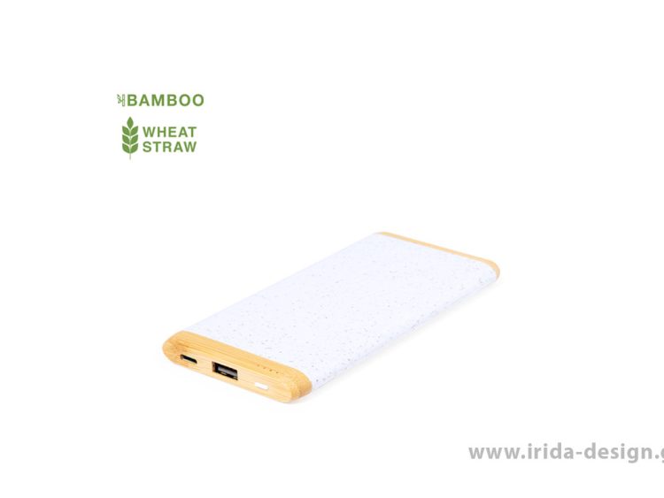 Power Bank 5000mAh USB-C από Ίνες Σιταριού ABS και Μπαμπού