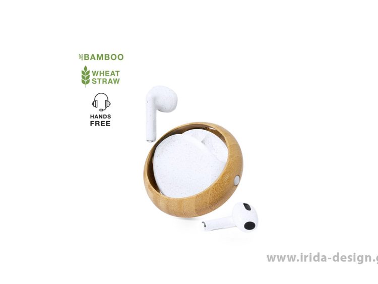 Ασύρματα Ακουστικά Earbuds Bluetooth Type-C από Ίνες Σιταριού ABS και Μπαμπού