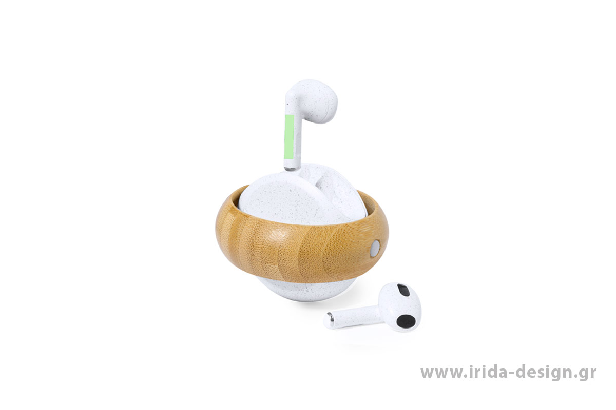 Ασύρματα Ακουστικά Earbuds Bluetooth Type-C από Ίνες Σιταριού ABS και Μπαμπού