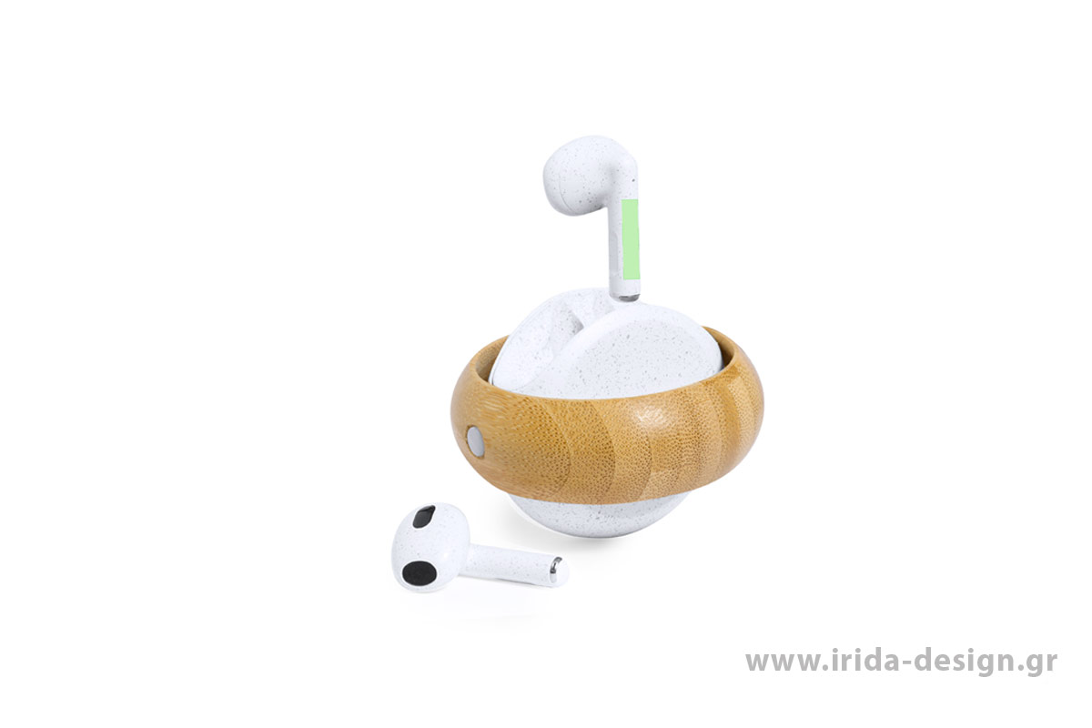 Ασύρματα Ακουστικά Earbuds Bluetooth Type-C από Ίνες Σιταριού ABS και Μπαμπού