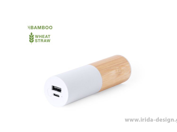Powerbank 4500mAh USB-C από Ίνες Σταριού ABS και Μπαμπού