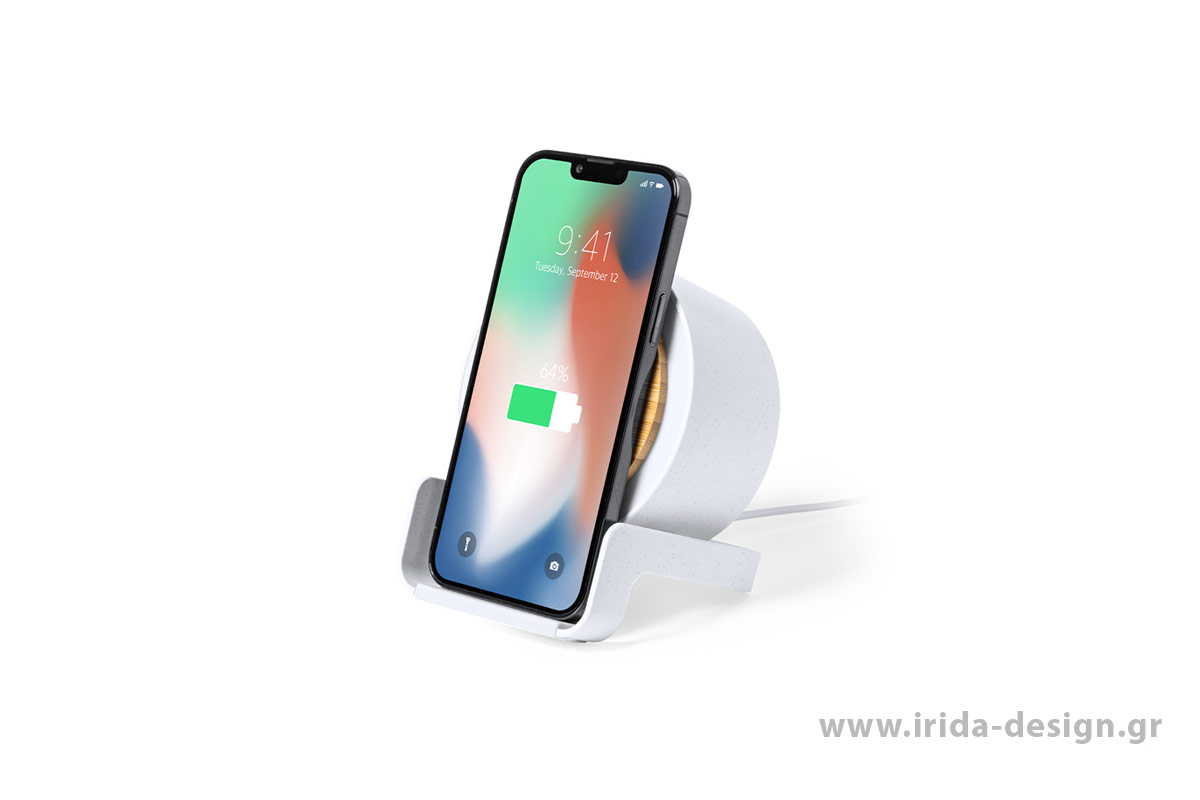 Επιτραπέζια Λάμπα Ασύρματο Ηχείο Bluetooth 3W Ασύρματος Φορτιστής 10W από Μπαμπού/Ζαχαροκάλαμο (Limited Edition)