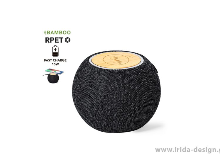 Ασύρματο Ηχείο Bluetooth 5.0 5W με Ασύρματη Φόρτιση 15W Qi Type-C από RPET/Bamboo