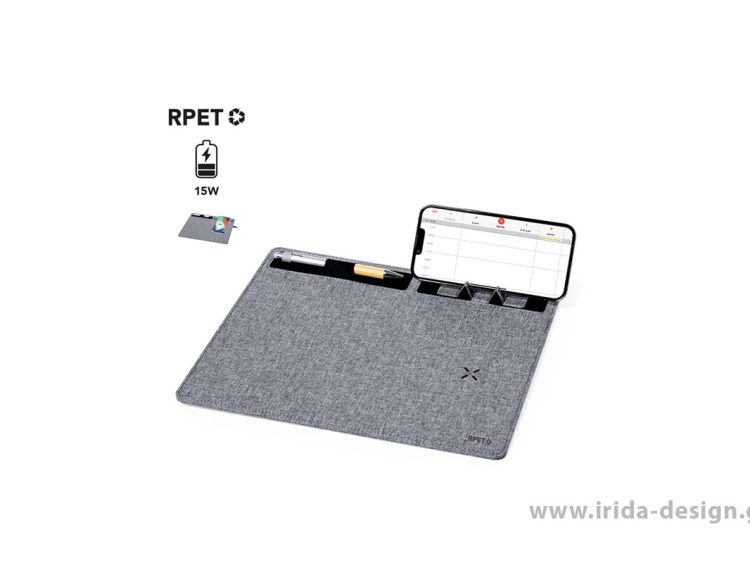 Mousepad Ασύρματος Φορτιστής 15W Qi Type-C Βάση Κινητού από RPET