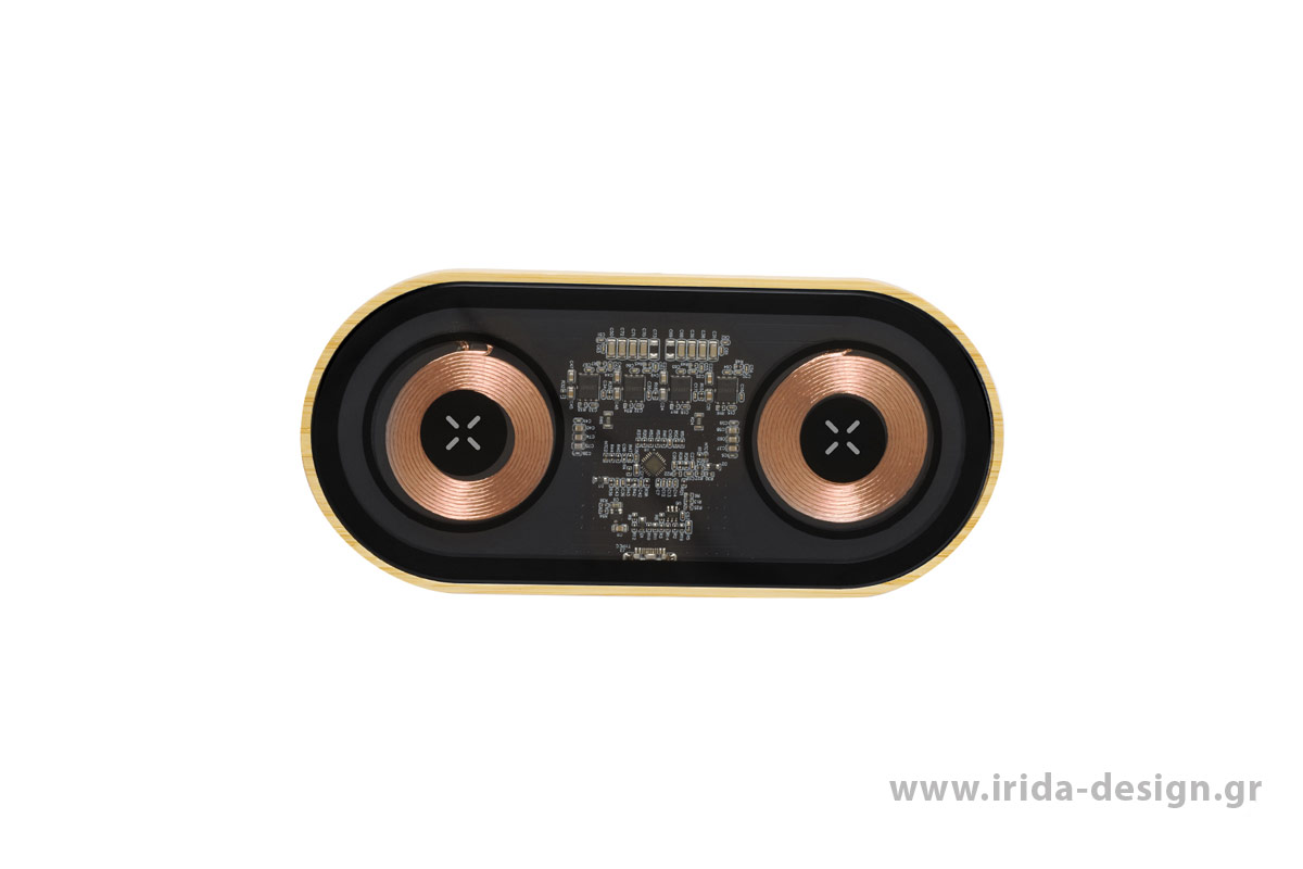 Πρωτότυπος Διπλός Ασύρματος Φορτιστής 15W Type-C Qi από Μπαμπού