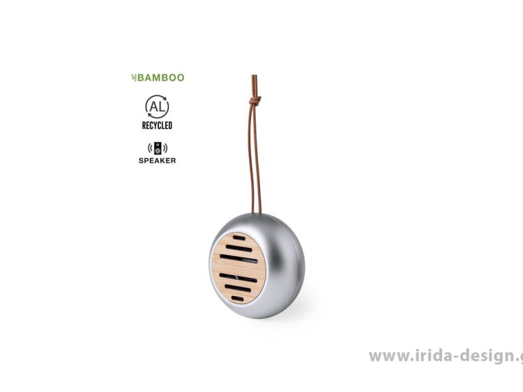 Ασύρματο Ηχείο 3W Bluetooth Type-C από Ανακυκλωμένο Αλουμίνιο/Bamboo με Κορδόνι