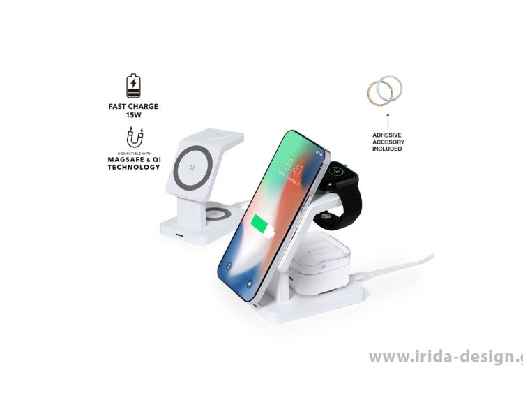 Ασύρματος Τριπλός Μαγνητικός Φορτιστής 15W Magsafe Qi