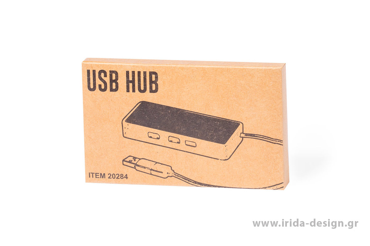 USB Hub 2.0 με Μαύρη Επιφάνεια 1 Type-C 2 USB 2.0 από Μπαμπού