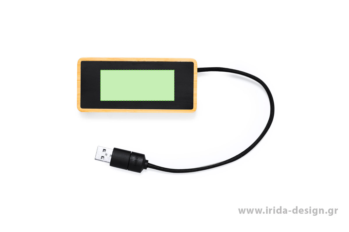 USB Hub 2.0 με Μαύρη Επιφάνεια 1 Type-C 2 USB 2.0 από Μπαμπού