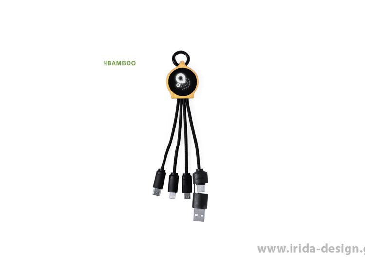 Καλώδιο Φόρτισης από Μπαμπού με Type-C/Lightning Micro USB