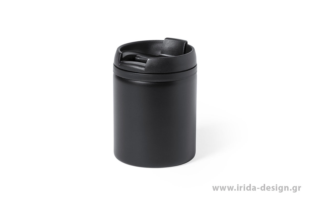 Κούπα Θερμός Ανοξείδωτη 160 ml με Μαύρο Καπάκι
