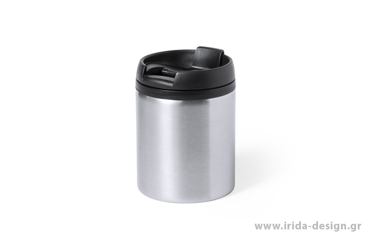 Κούπα Θερμός Ανοξείδωτη 160 ml με Μαύρο Καπάκι