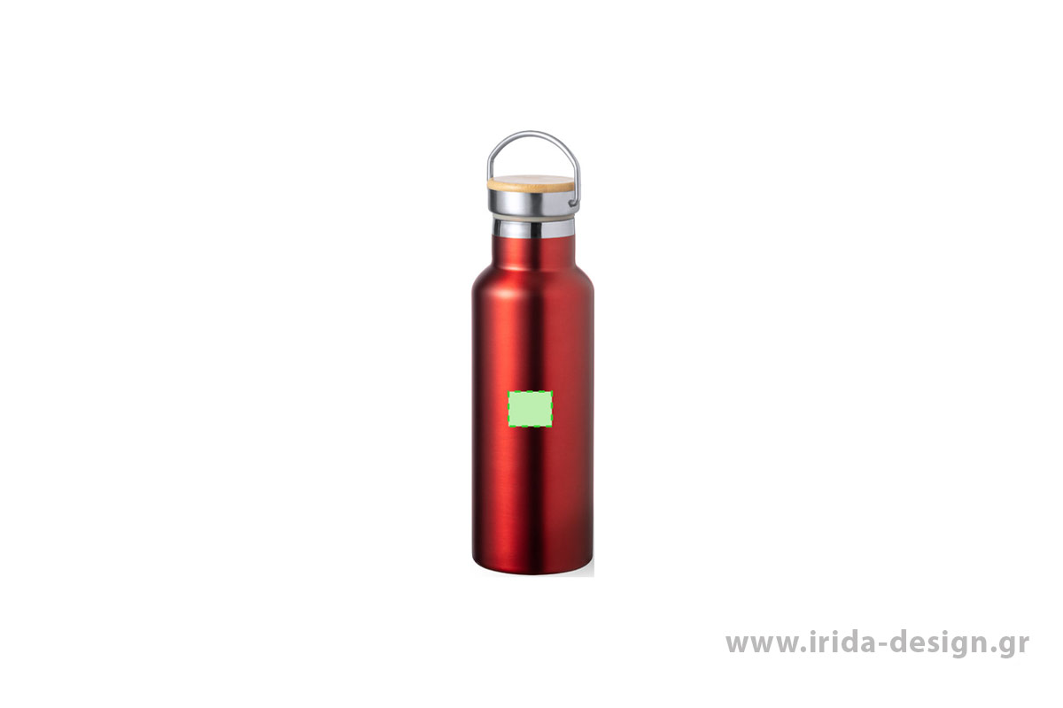 Μπουκάλι Θερμός Ανοξείδωτο 500 ml με Λαβή και Καπάκι Bamboo