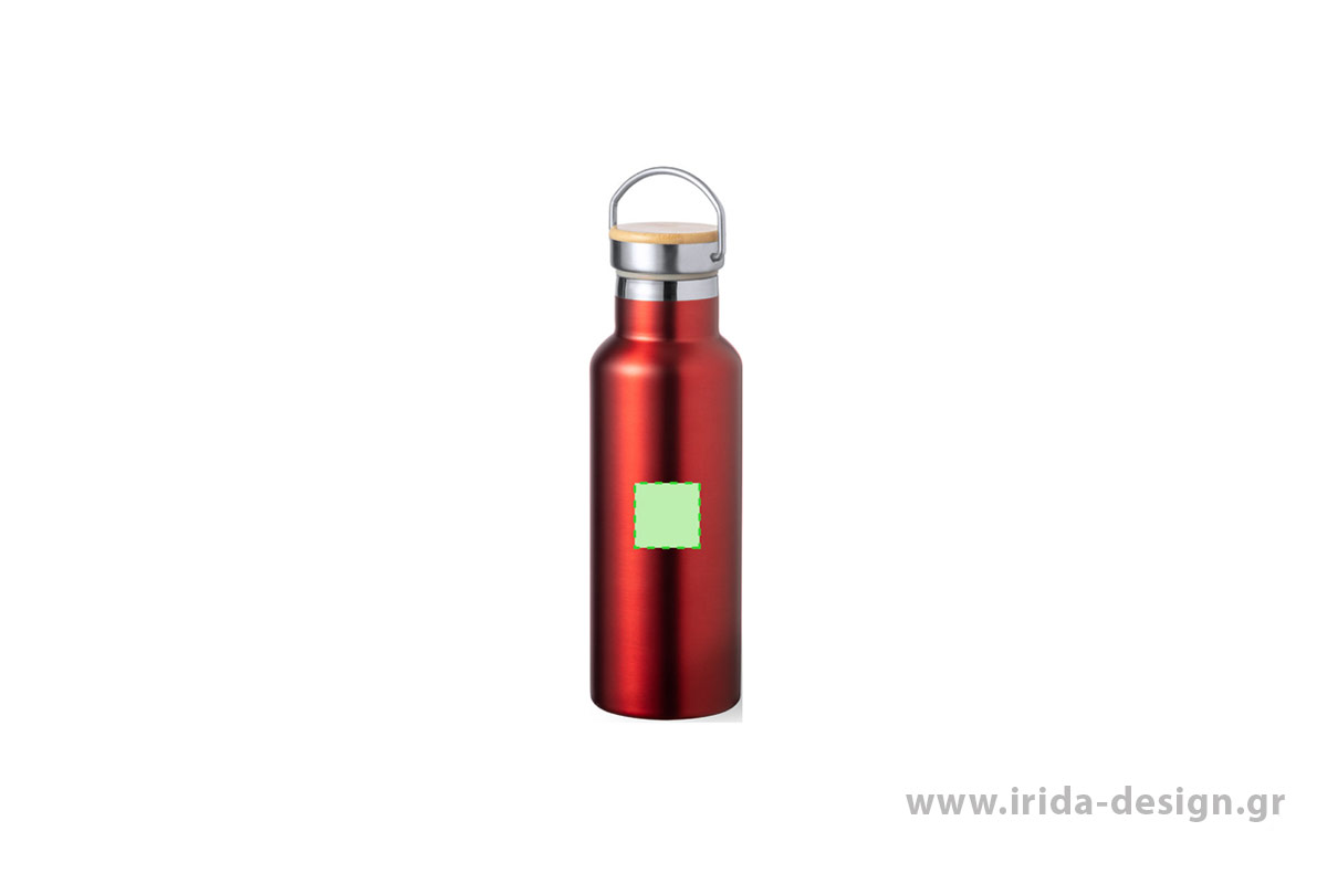 Μπουκάλι Θερμός Ανοξείδωτο 500 ml με Λαβή και Καπάκι Bamboo