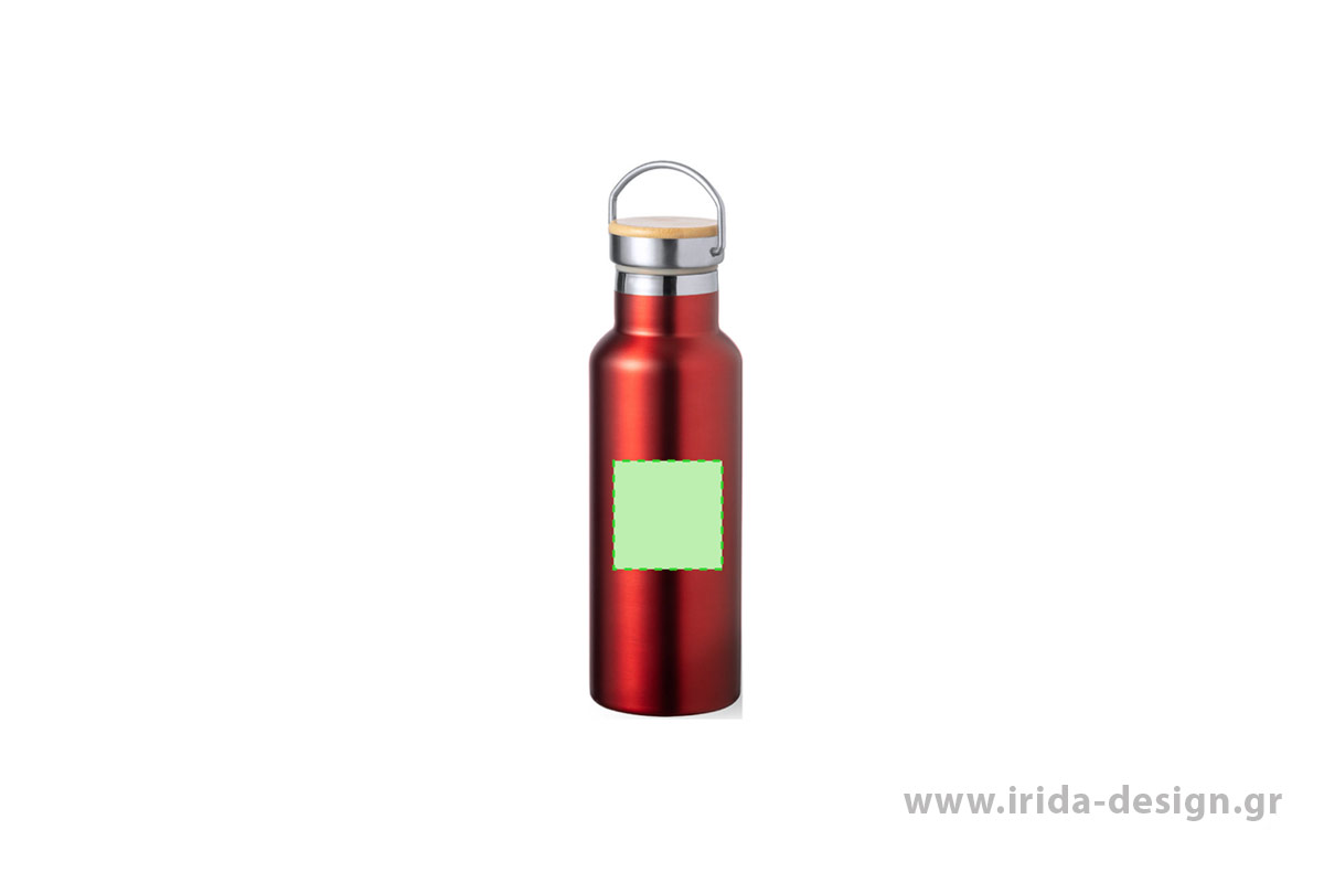 Μπουκάλι Θερμός Ανοξείδωτο 500 ml με Λαβή και Καπάκι Bamboo