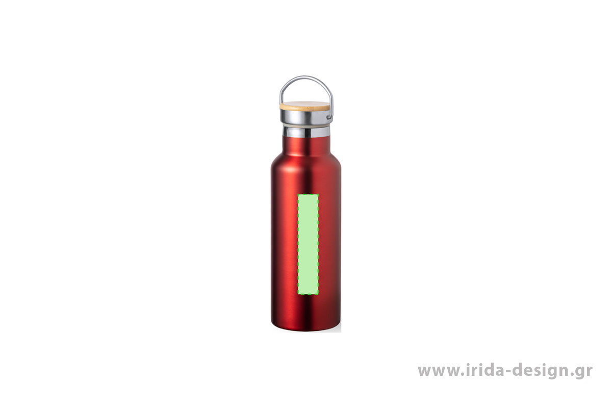 Μπουκάλι Θερμός Ανοξείδωτο 500 ml με Λαβή και Καπάκι Bamboo