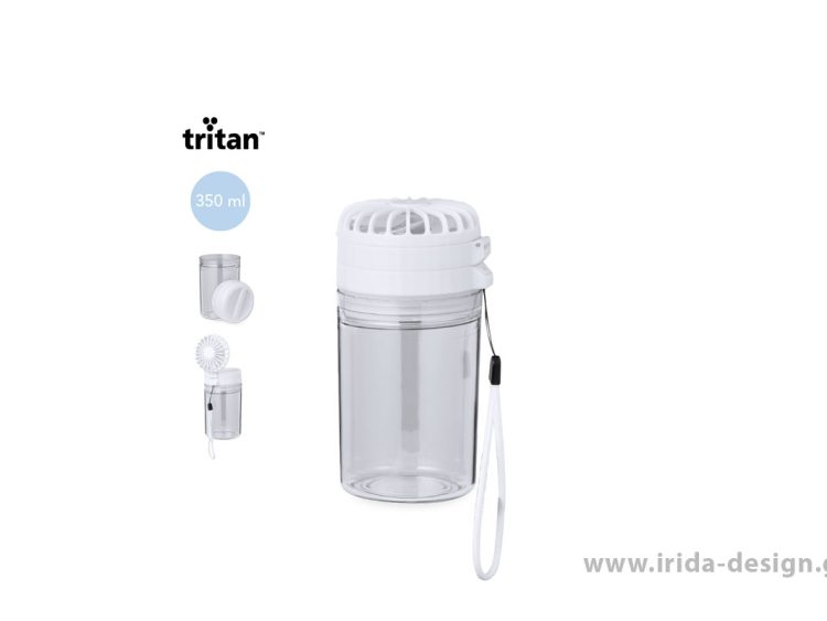 Μπουκάλι Πλαστικό 350 ml με Ανεμιστήρα και Λουράκι
