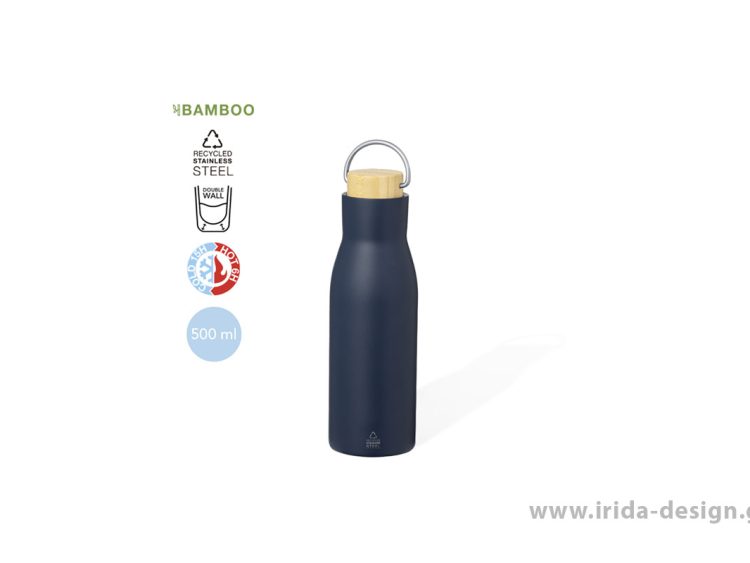 Μπουκάλι Θερμός 500ml από Ανακυκλωμένο Ατσάλι σε Χρώματα