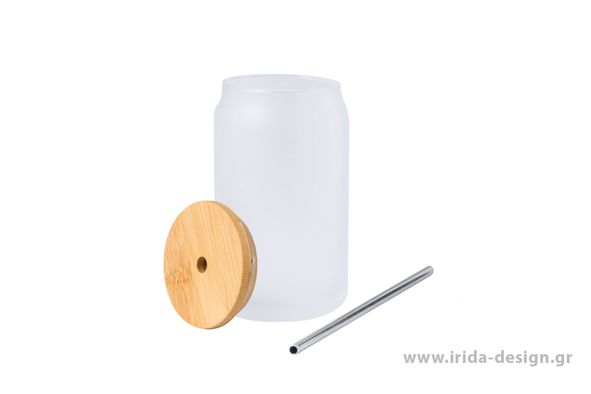 Κύπελλο 400 ml Frosted με Καπάκι και Καλαμάκι
