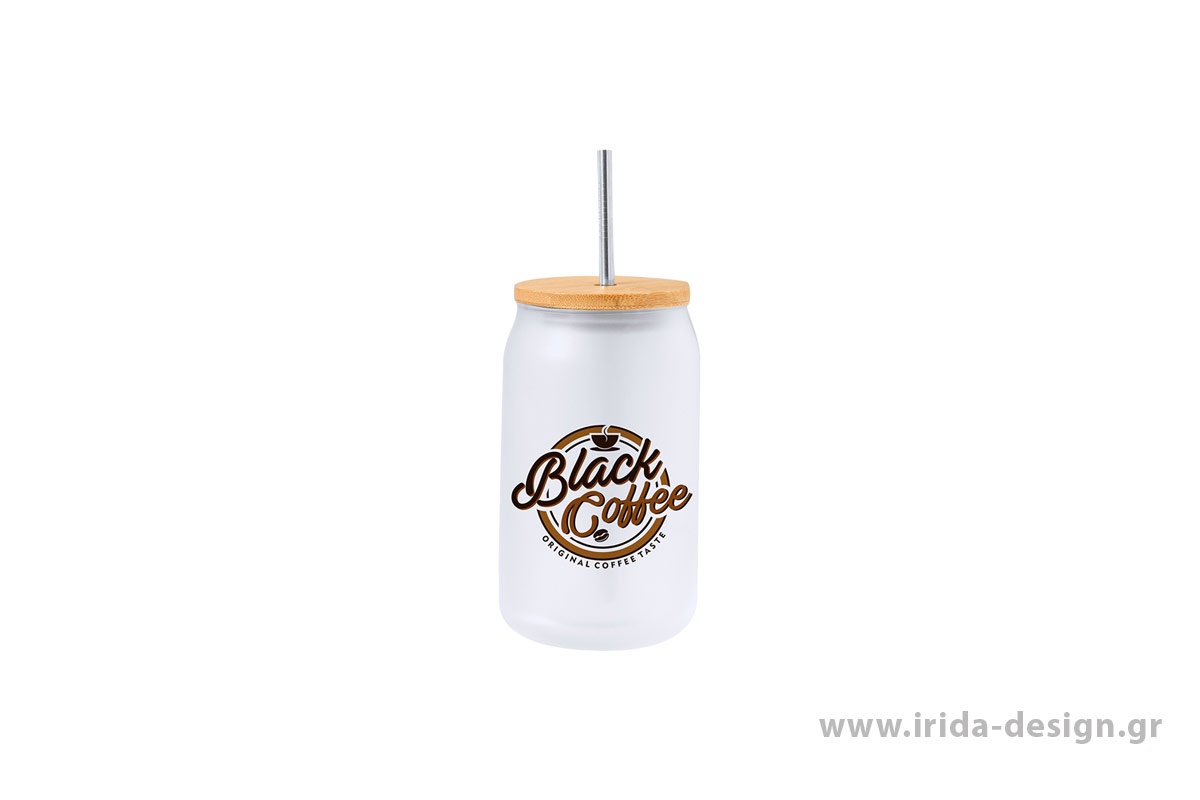 Κύπελλο 400 ml Frosted με Καπάκι και Καλαμάκι