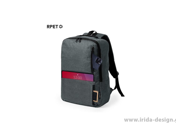 Σακίδιο Πλάτης RPET με Πολλές Θήκες για Laptop 15" και Τάμπλετ 10"