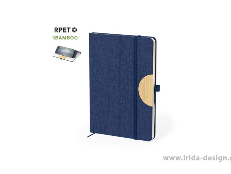 Σημειωματάριο 14.7x21 80 Φύλλων από RPET/Bamboo με Εξώφυλλο Βάση Κινητού