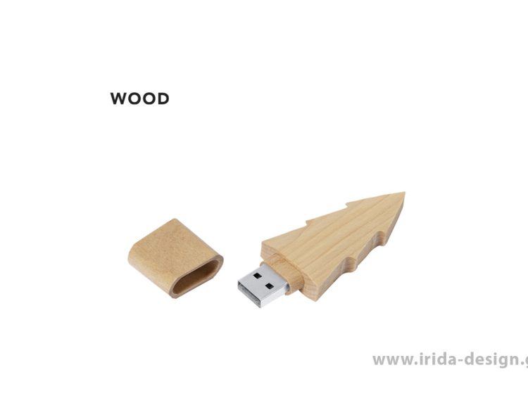 USB Flash Memory Stick 16GB Ξύλινο Χριστουγεννιάτικο Δέντρο