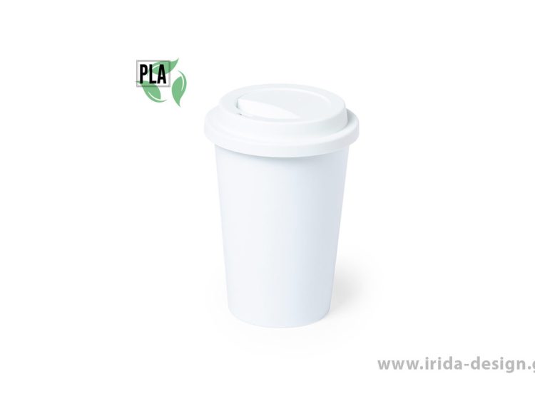 Ποτήρι 450 ml με Καπάκι από Βιοπλαστικό PLA