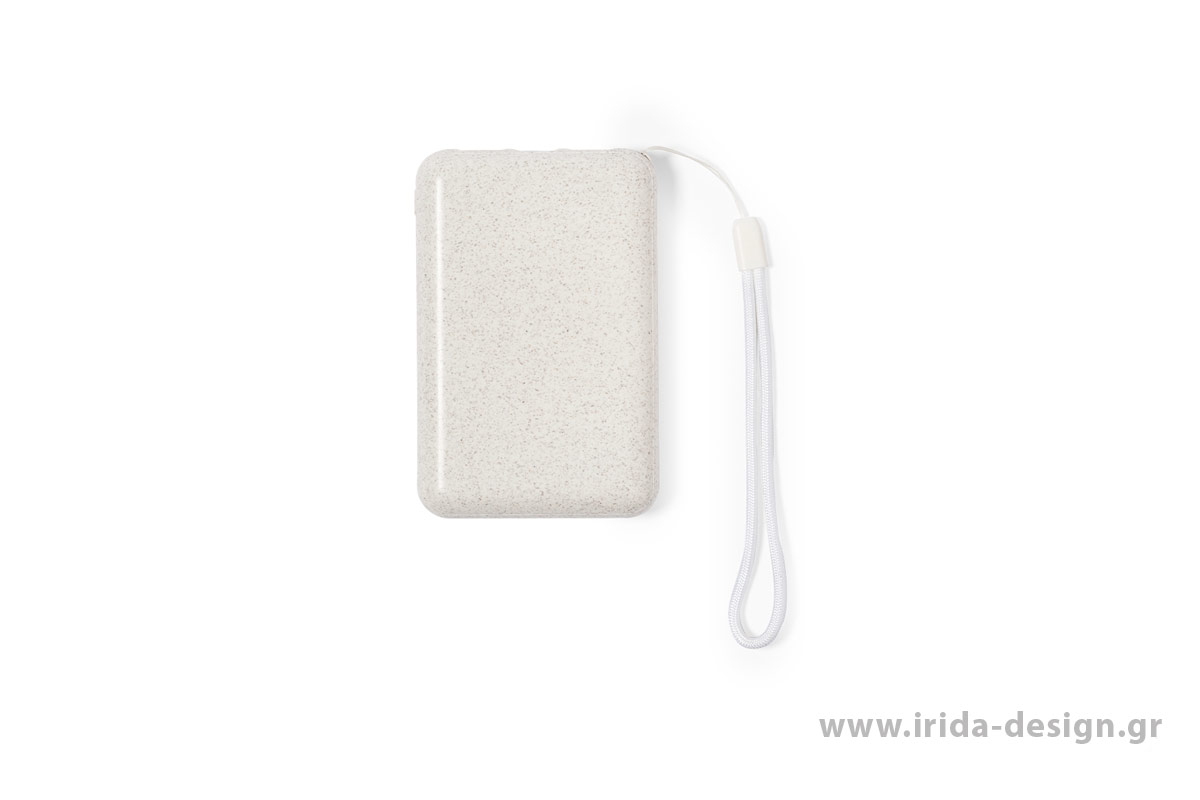 Powerbank 5000mAh Ηλιακής Φόρτισης Type-C/USB από Ίνες Άχυρου Σίτου/ABS