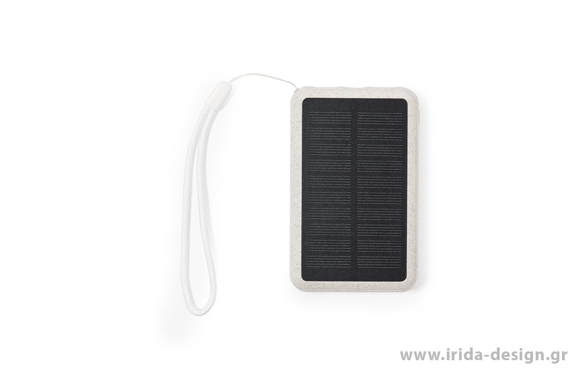 Powerbank 5000mAh Ηλιακής Φόρτισης Type-C/USB από Ίνες Άχυρου Σίτου/ABS