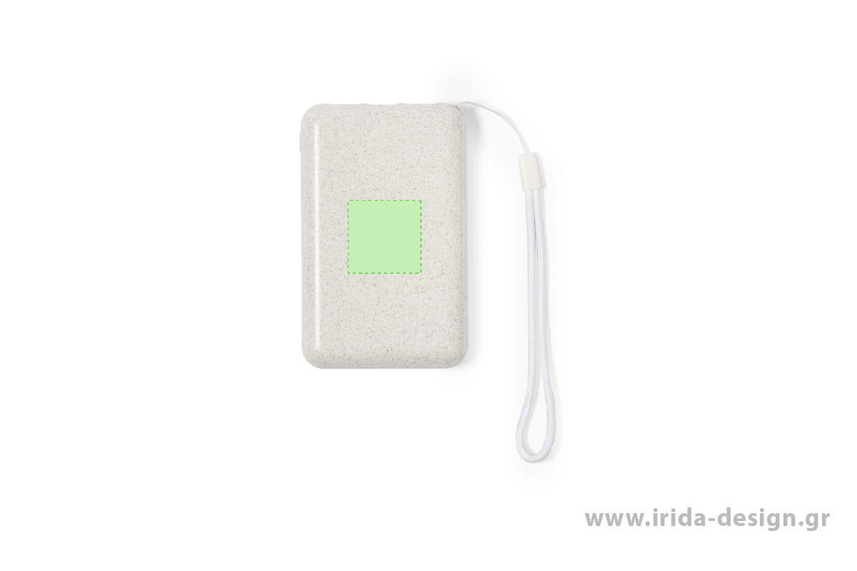 Powerbank 5000mAh Ηλιακής Φόρτισης Type-C/USB από Ίνες Άχυρου Σίτου/ABS