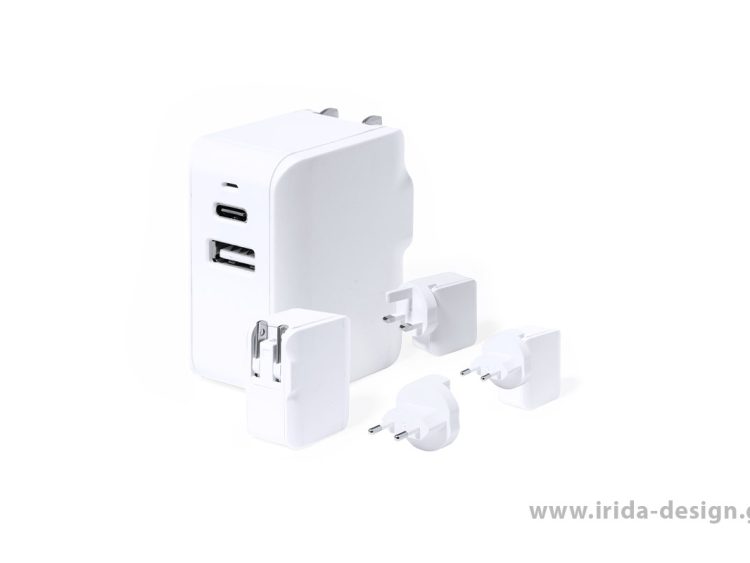 Αντάπτορας Ταξιδιού Διεθνής USB/Type-C και Προσαρμογέας για ΗΠΑ Ευρώπη Ασία Ην. Βασιλείο Αυστραλία