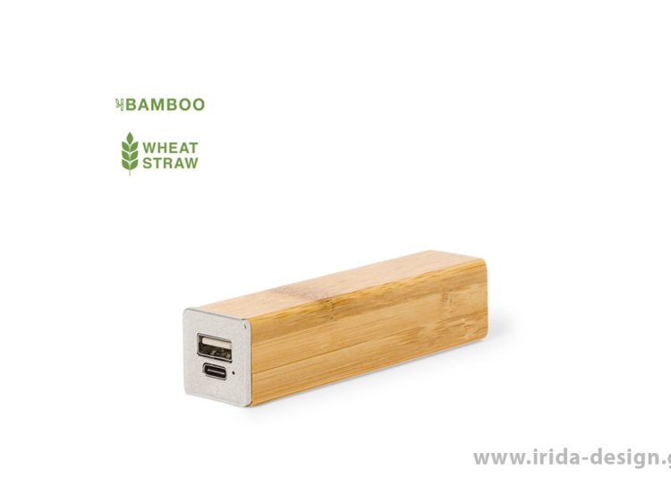 Powerbank 2200mAh USB/Type-C από Μπαμπού