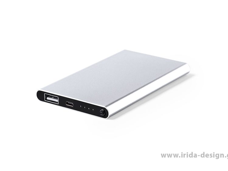 Powerbank 4000mAh USB/Type-C Μαύρο/Ασημί από Αλουμίνιο