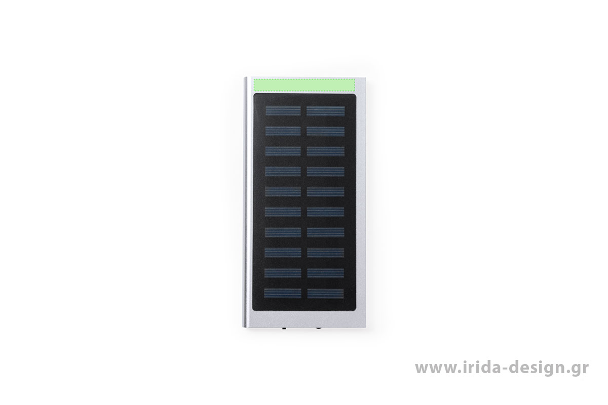 Powerbank 8000mAh Ηλιακής Φόρτισης Type-C/USB από Αλουμίνιο