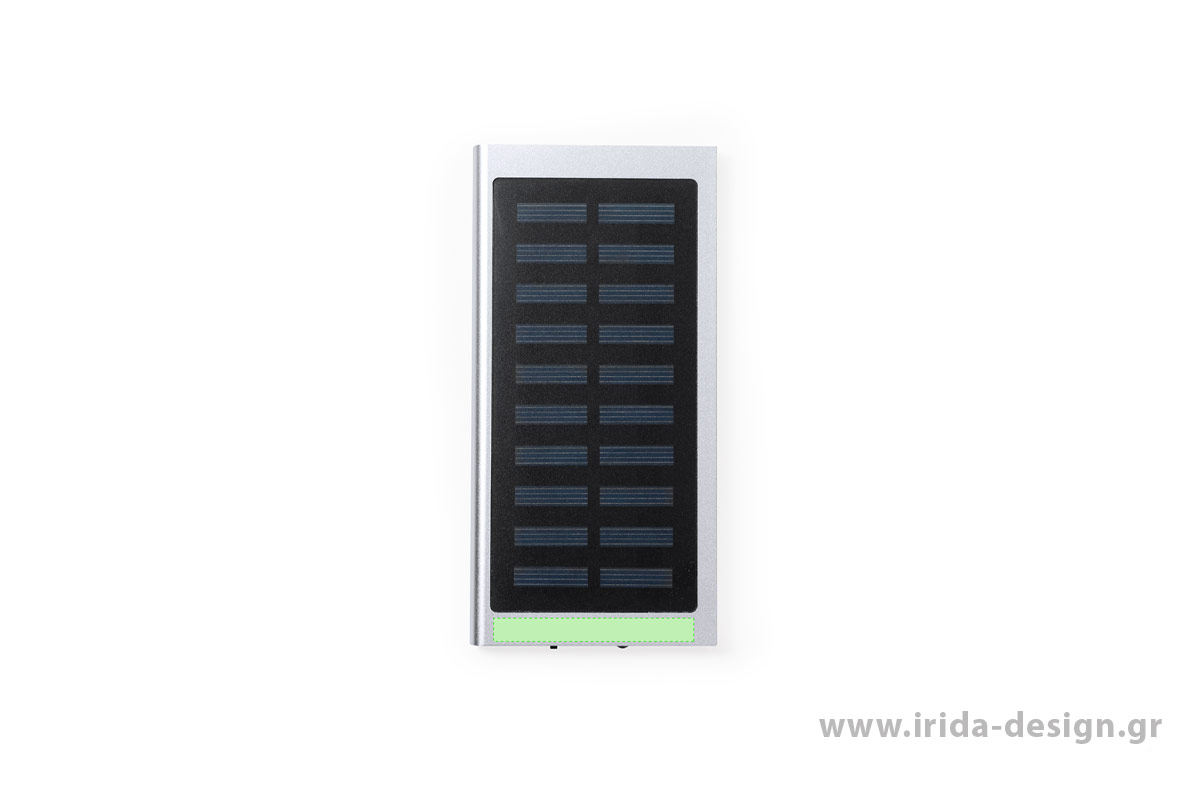 Powerbank 8000mAh Ηλιακής Φόρτισης Type-C/USB από Αλουμίνιο