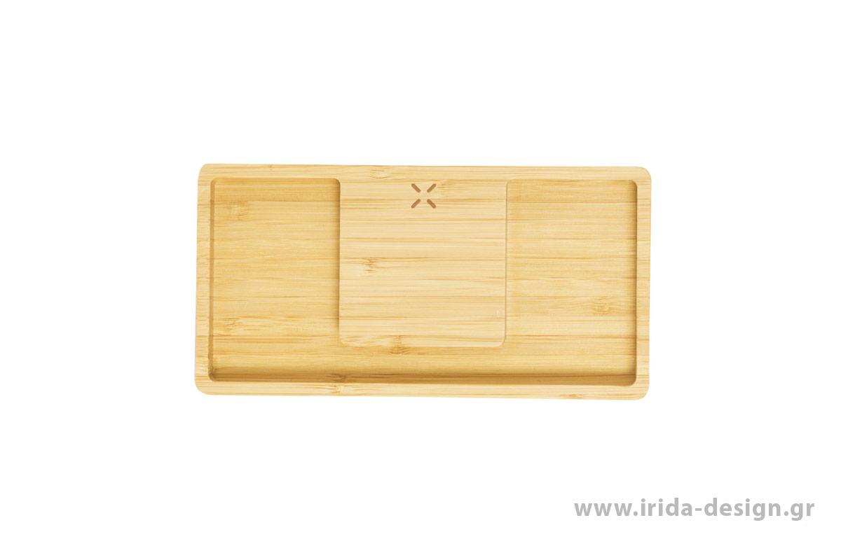 Ασύρματος Φορτιστής 15W Organizer Βάση Κινητού από Bamboo
